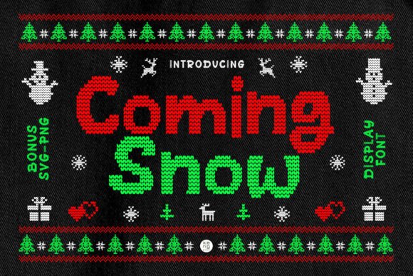 Elevating Holiday Designs with the Coming Snow Embroidered Display Font